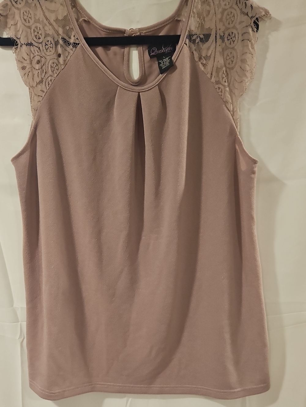 Qwear Dusty Rose Lace-Shoulder Camisole